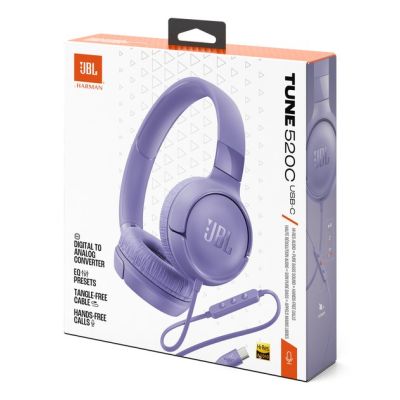 10. JBL Tune520C USB-C Purple On-Ear Headphones