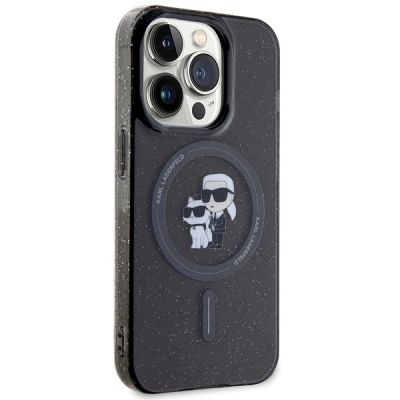 4. Karl Lagerfeld Karl&Choupette Glitter MagSafe case for iPhone 15 Pro - black