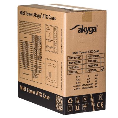 22. Akyga AK13BK case (ATX, Micro ATX, Mini ATX, Mini ITX; black)
