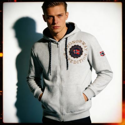 6. Geographical Norway Geganto Blended DB 100 M sweatshirt WZ3027H/GN-Blended Gray