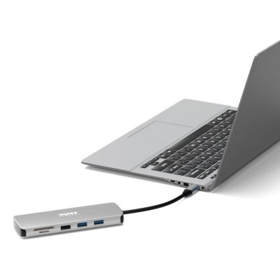 9. Port Designs 900164 Docking Station Wired USB 3.2 Gen 1 (3.1 Gen 1) Type-C Stainless Steel