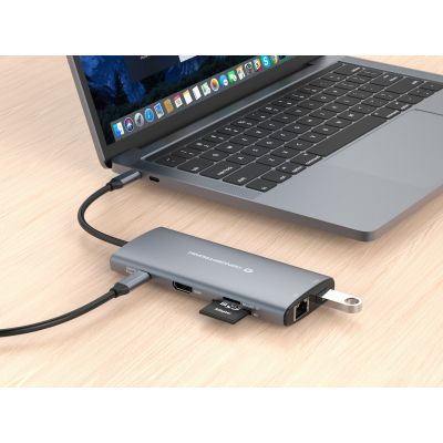 4. Conceptronic DONN06G Wired Docking Station USB 3.2 Gen 1 (3.1 Gen 1) Type-C Gray