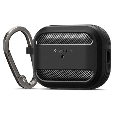 16. Spigen Rugged Armor Case for Apple AirPods Pro 1 / 2 - Matte Black