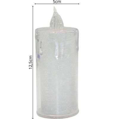 7. DECORATIVE CANDLE 12.5 CM TRANSPARENT WARM WHITE 1 LED