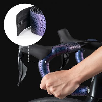2. Rockbros Handlebar Tape Perforated Silicone with Chameleon Effect - Purple