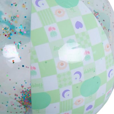 2. INFLATABLE BEACH BALL 50CM GLITTER GREEN 53197