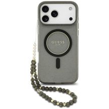 Guess IML Glitter Pearl Strap MagSafe Case for iPhone 18 Pro / 17 Pro – black