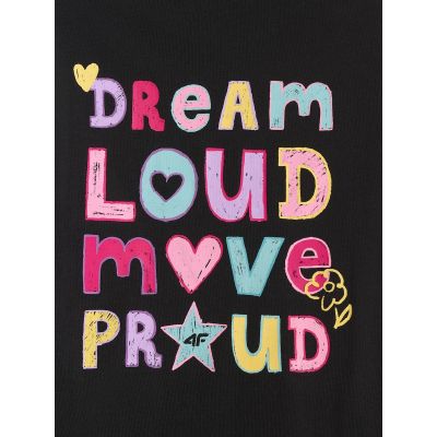 9. Girls' loose T-shirt with print 4F 4FJRSS26TTSHF4137-20S