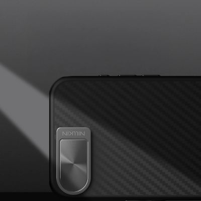 8. Nillkin CarboProp Magnetic Case with Camera Cover and Stand for iPhone 16e / 17e - Black