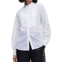 Karl Lagerfeld KL Monogram Lace Bib Shirt W 220W1600