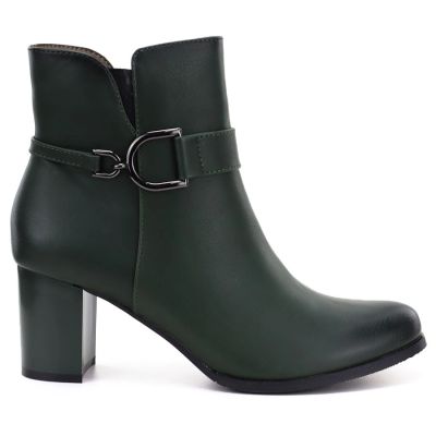 7. Women's insulated ankle boots with a heel, green M.Daszyński SA125-32