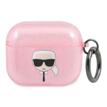 Karl Lagerfeld Glitter Karl's Head Case for AirPods 3 - Pink
