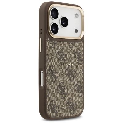 4. Guess 4G PU Classic Logo MagSafe Case for iPhone 17 Pro - Brown