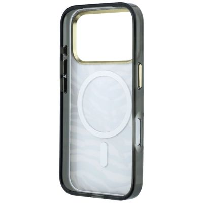 7. Karl Lagerfeld IML Signature Zebra Glitter MagSafe Case for iPhone 17 Pro / 18 Pro - Gold