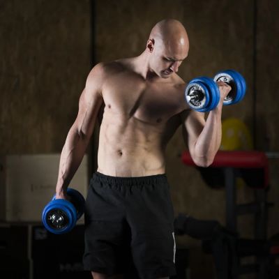 6. HMS SGG30 BAR 2-in-1 weight set (barbell and dumbbells) 30 kg