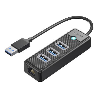 Orico PW3UR25-U3 USB Hub 4-Port 3x USB-A 3.0 1x RJ45 2.5G Ethernet 1.8m - Black