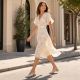 11. Women's metallic beige sandals Rieker 47078-90