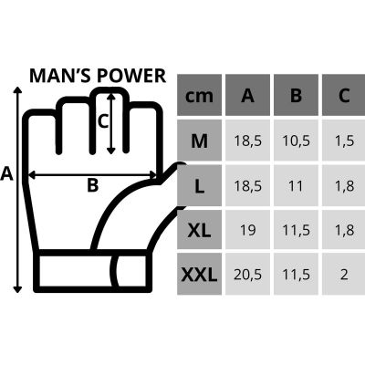 7. MAN'S POWER R.XXL ENERO FIT FITNESS GLOVES
