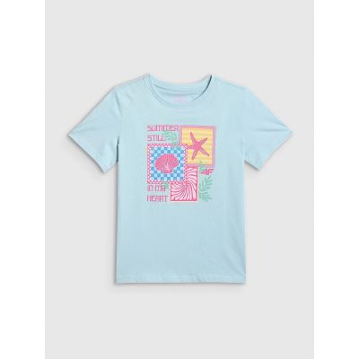 6. Girls' regular printed T-shirt 4F 4FJRSS26TTSHF4418-33S