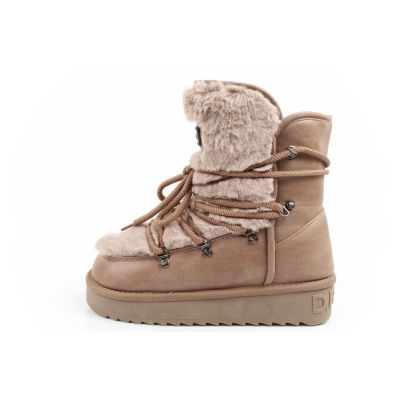 2. D.Franklin women's winter snow boots, fashionable fur lining, brown high