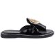 2. Women's patent leather black flip-flops with decoration M.Daszyński MR2266-5