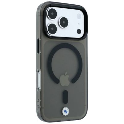 5. BMW Sign Frosted IML & Metal Logo MagSafe Case for iPhone 17 Pro / 18 Pro - Black
