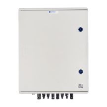 DCAC hermetic IP66 EMITER connection box with Dehn 1000V DC surge arrester type 2, 6 x PV string, 6 x MPPT // Dehn AC limiter type 2, 100A 3-Phase, FR 100A, phase signal + socket