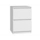 M2 MALWA BEDSIDE TABLE 2 DRAWERS WHITE 2 PIECES