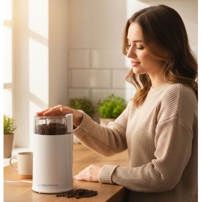 11. Esperanza Espresso EKC001W Coffee Grinder (160 W; Blade Grinder; White)