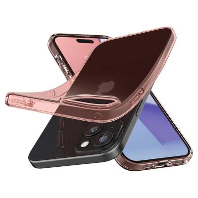 10. Spigen Crystal Flex iPhone 15 Plus Case - Pink/Transparent
