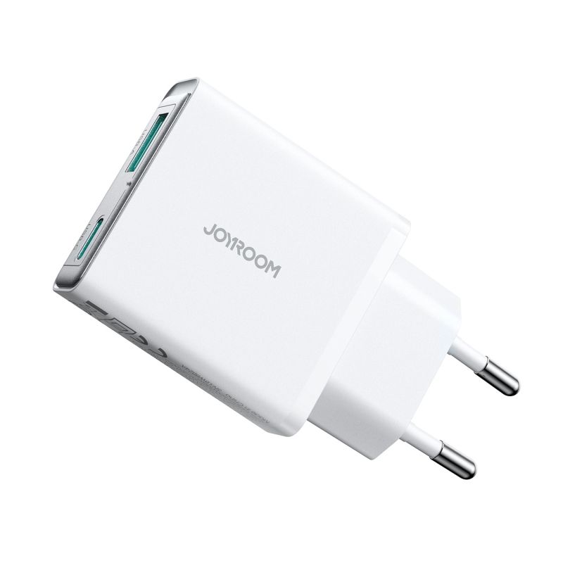 3. Joyroom JR-TCF14 20W USB-A USB-C Super Slim Wall Charger - White