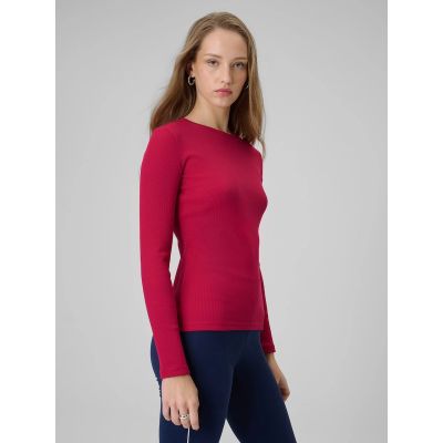 4. Women's long sleeve slim ribbed knit 4F 4FRAW25TLONF656-53S