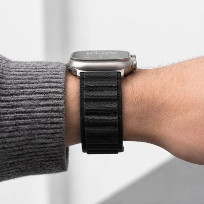 6. Tech-Protect Nylon Pro Strap for Apple Watch 44 / 45 / 46 / 49 mm – Black