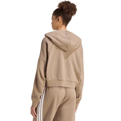 3. adidas Essentials 3-Stripes French Terry Quarter-Zip Women’s Sweatshirt Beige KF8315
