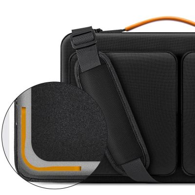4. Tech-Protect Defender Bag for 15-16 Laptop - Black and Orange