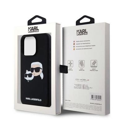 8. Karl Lagerfeld Silicone Karl&Choupette MagSafe case for iPhone 15 Pro Max - black