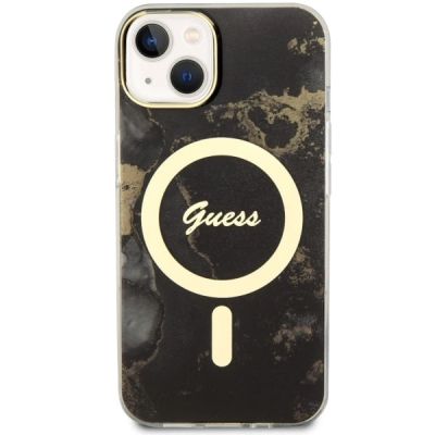 3. Guess GUHMP14SHTMRSK iPhone 14 6.1" black/black hardcase Golden Marble MagSafe