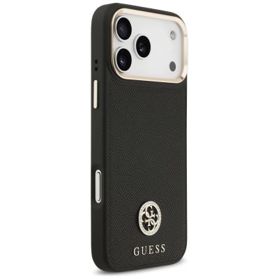 4. Guess Grained Strass Logo MagSafe case for iPhone 17 Pro Max - black