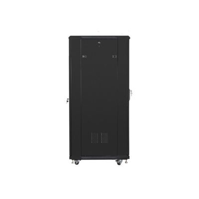 2. Lanberg FF01-6832-12B single-section lockable cabinet (32U; 19'' / 600mm / 800 mm; floor-standing; full glass; 800 kg; black)