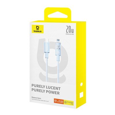5. Baseus Gem USB C-IP Cable 20W 2m (Blue)