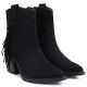 9. Women's insulated cowboy boots with fringes, black M.Daszyński MR2520-1