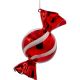 MICA RED GLASS CANDY-SHAPED CHRISTMAS BAUBLE
