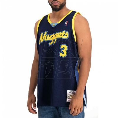 2. Mitchell &amp; Ness NBA Swingman Denver Nuggets Allen Iverson T-shirt SMJY4205-DNU06AIVASBL