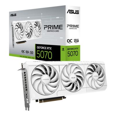 11. ASUS Prime RTX5070-O12G-WHITE Graphics Card NVIDIA GeForce RTX 5070 12GB GDDR7 90YV0M19-M0NA00