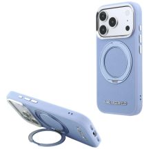 Karl Lagerfeld Ring Stand 360 Saffiano Classic Logo MagSafe Case for iPhone 18 Pro Max / 17 Pro Max - Light Blue