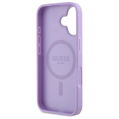 7. Guess Saffiano MagSafe iPhone 16 Case - Purple