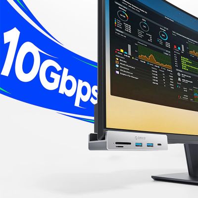 3. Orico MH5PC Hub Clamp-Mounted USB-C / 2x USB-A 3.2 + 1x USB-C 3.2 + 1x SD&TF - Silver