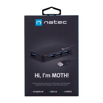 8. Hub NATEC Moth NHU-1342 (4x USB 3.0; black)