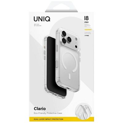 8. Uniq Clario Magclick Charging Case for iPhone 18 Pro / 17 Pro - Transparent