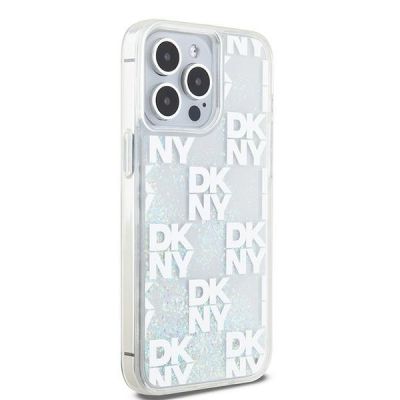 4. DKNY Liquid Glitter Multilogo case for iPhone 15 Pro Max - white
